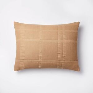 Standard Waffle Matelasse Quilt Sham Camel - Thres Camel
